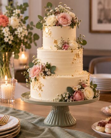Cake Makers Penrith A chocolate layer cake finished with piped rosettes and a ganache drip.