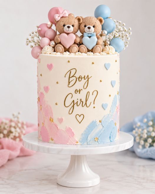 A small pale cake with piped daisies and a single candle.