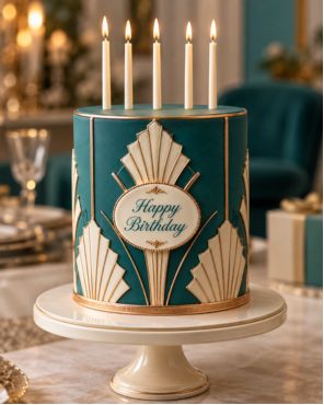 Birthday cake Green color custom