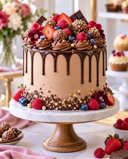 A sprinkle covered party cake with a slice cut and ready to serve.