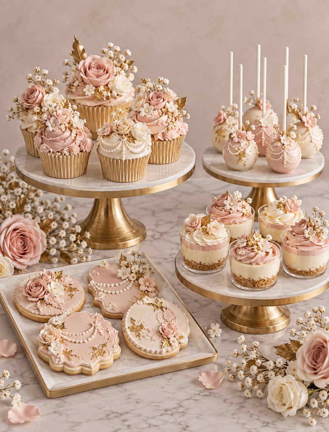 A small single tier cake finished with piped peach flowers.
