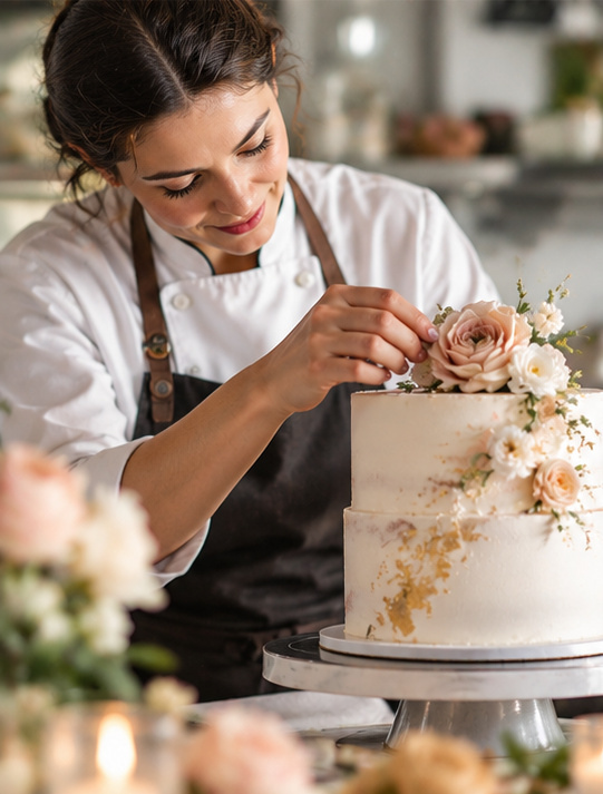 Cake Makers Gold Coast A sprinkle covered party cake with a slice cut and ready to serve.